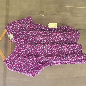 Women's short-sleeved blouse, fuschia w/ white& black,  XXL, St. John's Bay, NWT